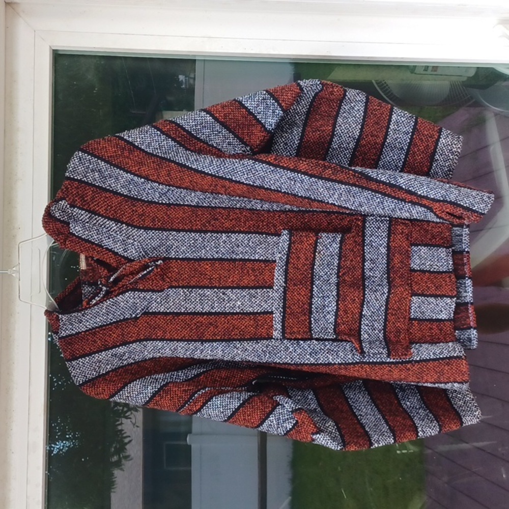 Baja Mexican Woven Men's Hoodie, Medium